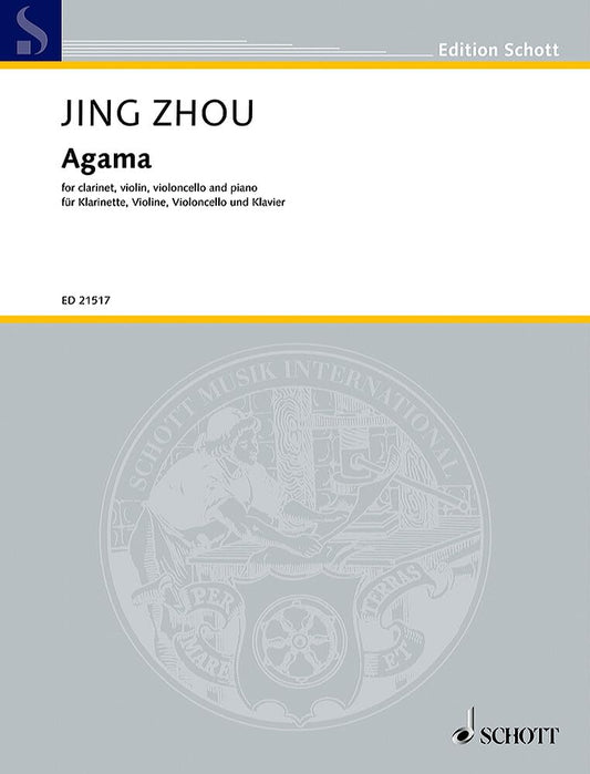 Agama: for clarinet, violin, violoncello and piano. clarinet, violin, cello and piano. Partition et parties.