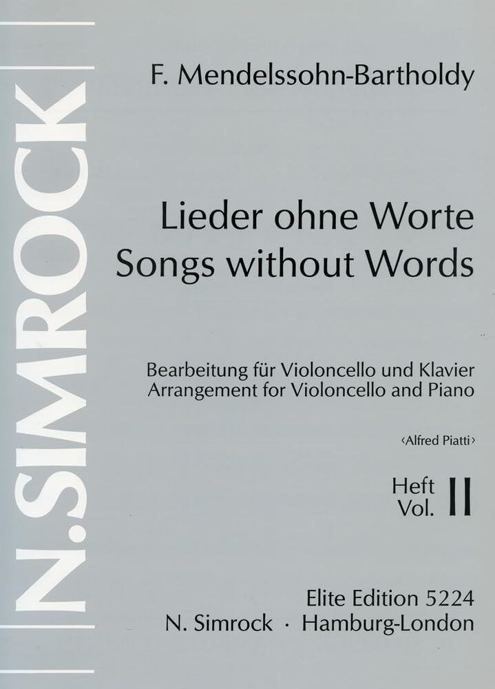 Songs without Words: op. 38/53. cello and piano.