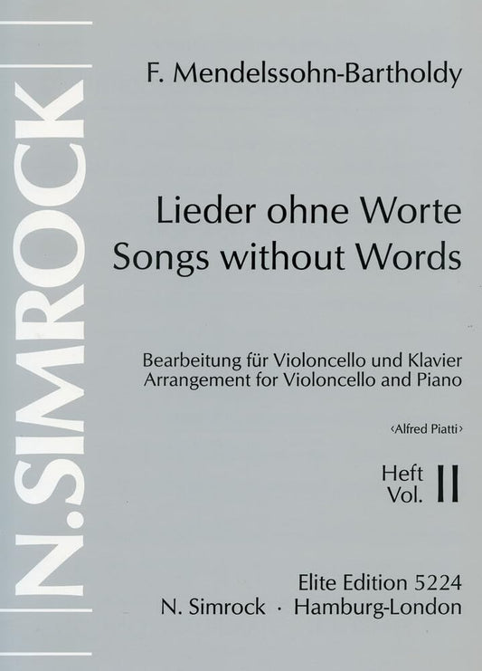 Songs without Words: op. 38/53. cello and piano.