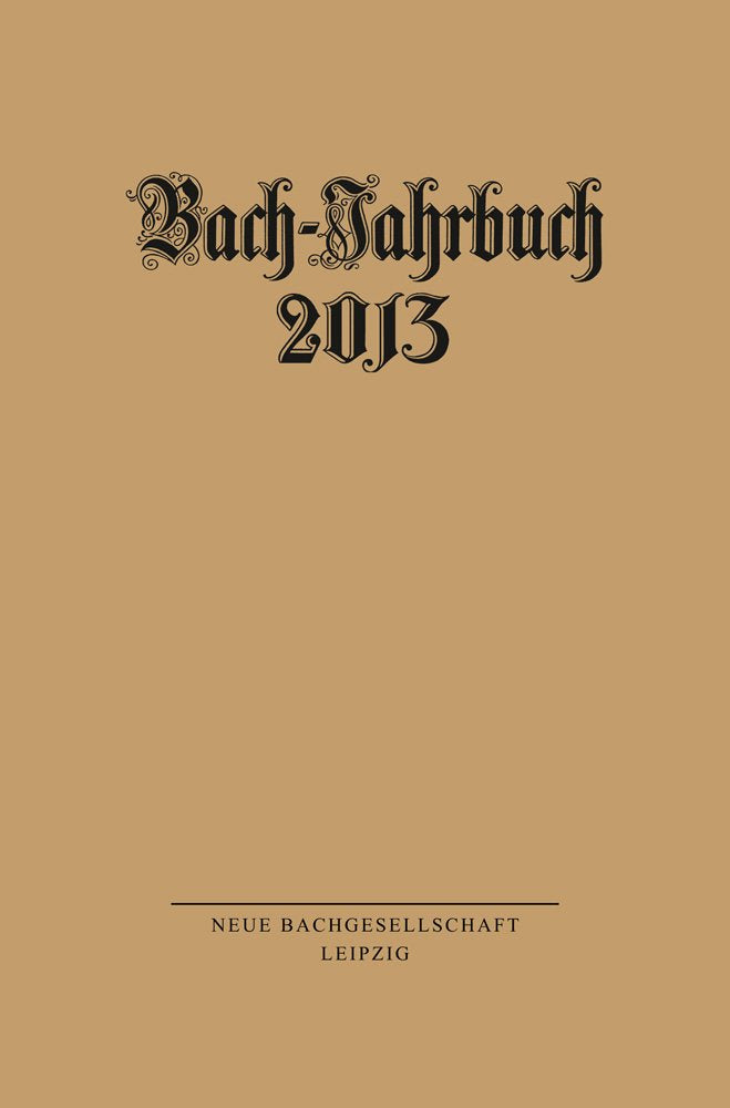 Bach-jahrbuch 2013 (German Edition)