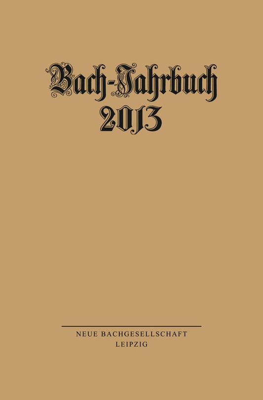Bach-jahrbuch 2013 (German Edition)
