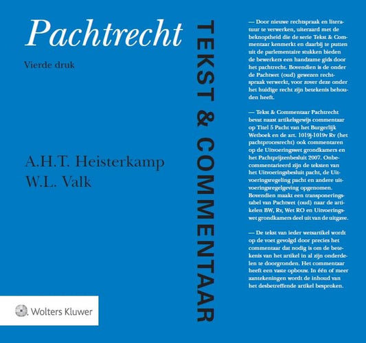 Pachtrecht (Tekst & Commentaar) (Dutch Edition)