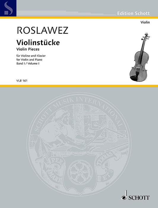 Pièces pour violon: violin and piano. (Vol. I)