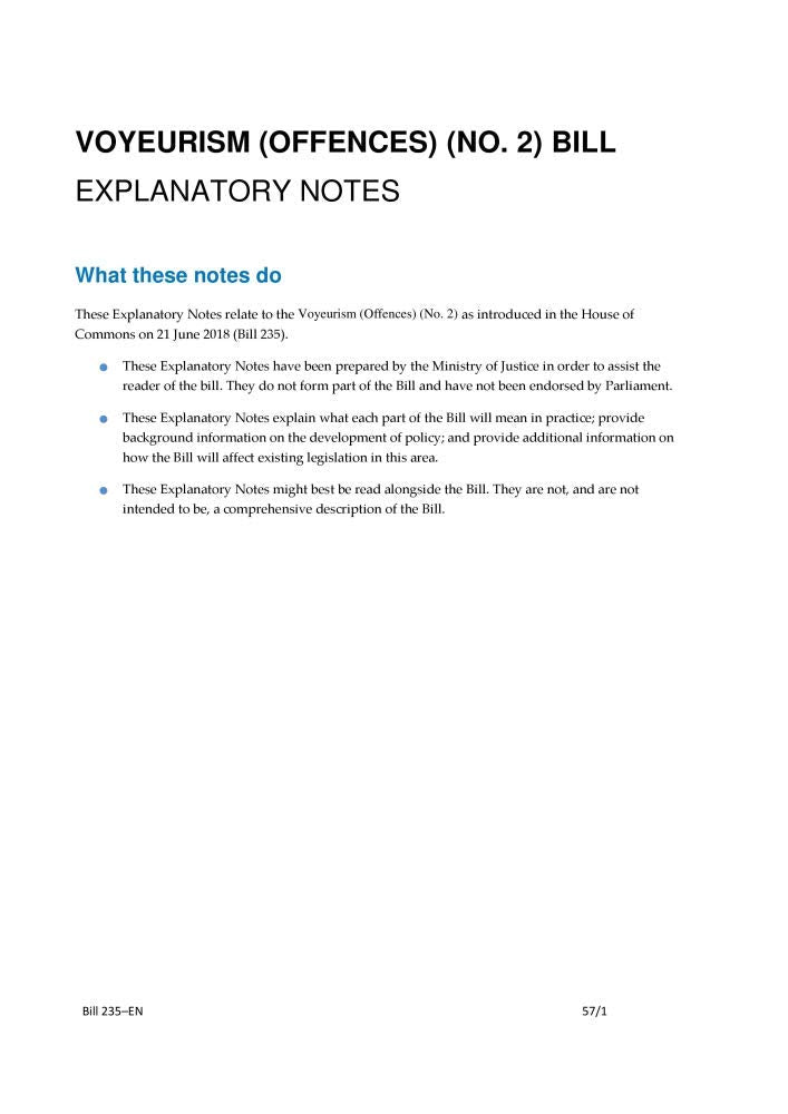 Voyeurism (Offences) (No. 2) Bill Explanatory Notes (House of Commons) HCB 235-EN