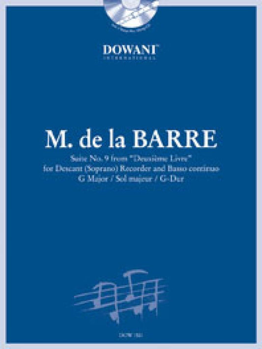 Suite No.9 from "Deuxieme Livre" G Major Flûte a Bec +CD