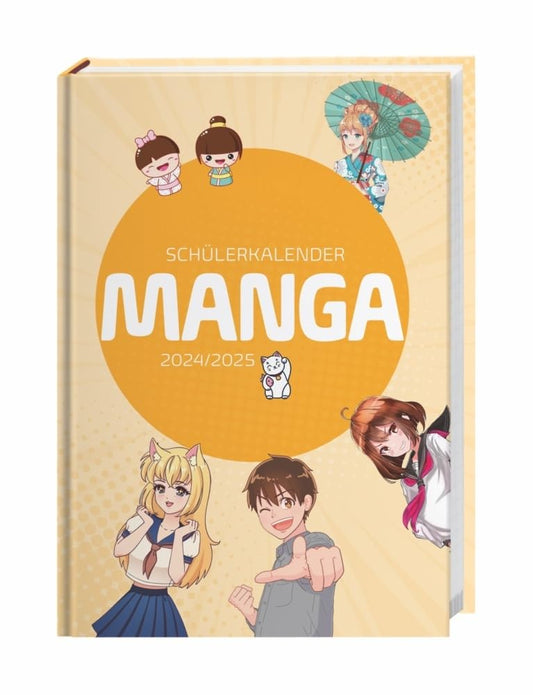 Manga School Diary A5 2024/2025: 17 Months from August 2024. The Practical Diary in Anime Style for the School Year 2024