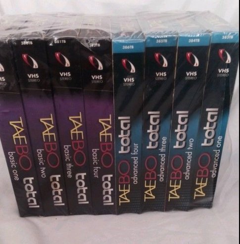 Tae Bo Total Basic Volumes 1-4 and Advanced Volumes 1-4 Workouts (VHS 8 Tape Box Set)