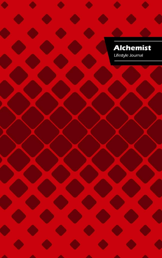 Alchemist Lifestyle Journal, Write-in Notebook, Dotted Lines, Wide Ruled, Size 6 x 9 Inch (A5) Hardcover (Red II)