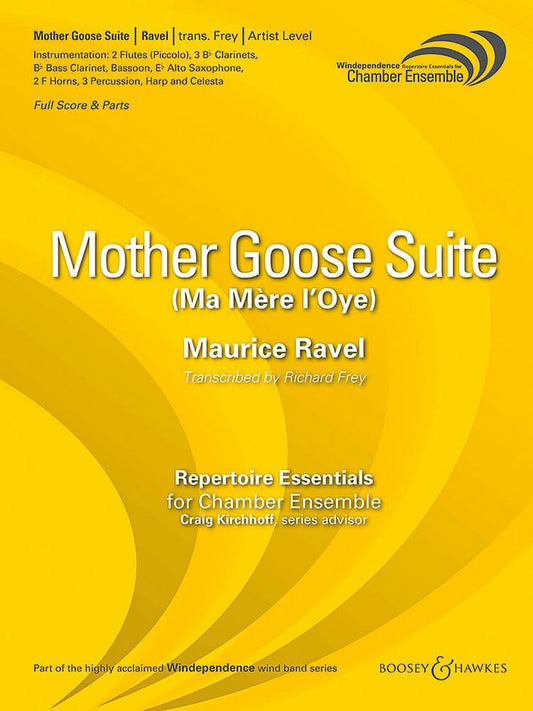 Mother Goose Suite: Ma Mère l'Oye. chamber ensemble and percussion. Partition et parties.