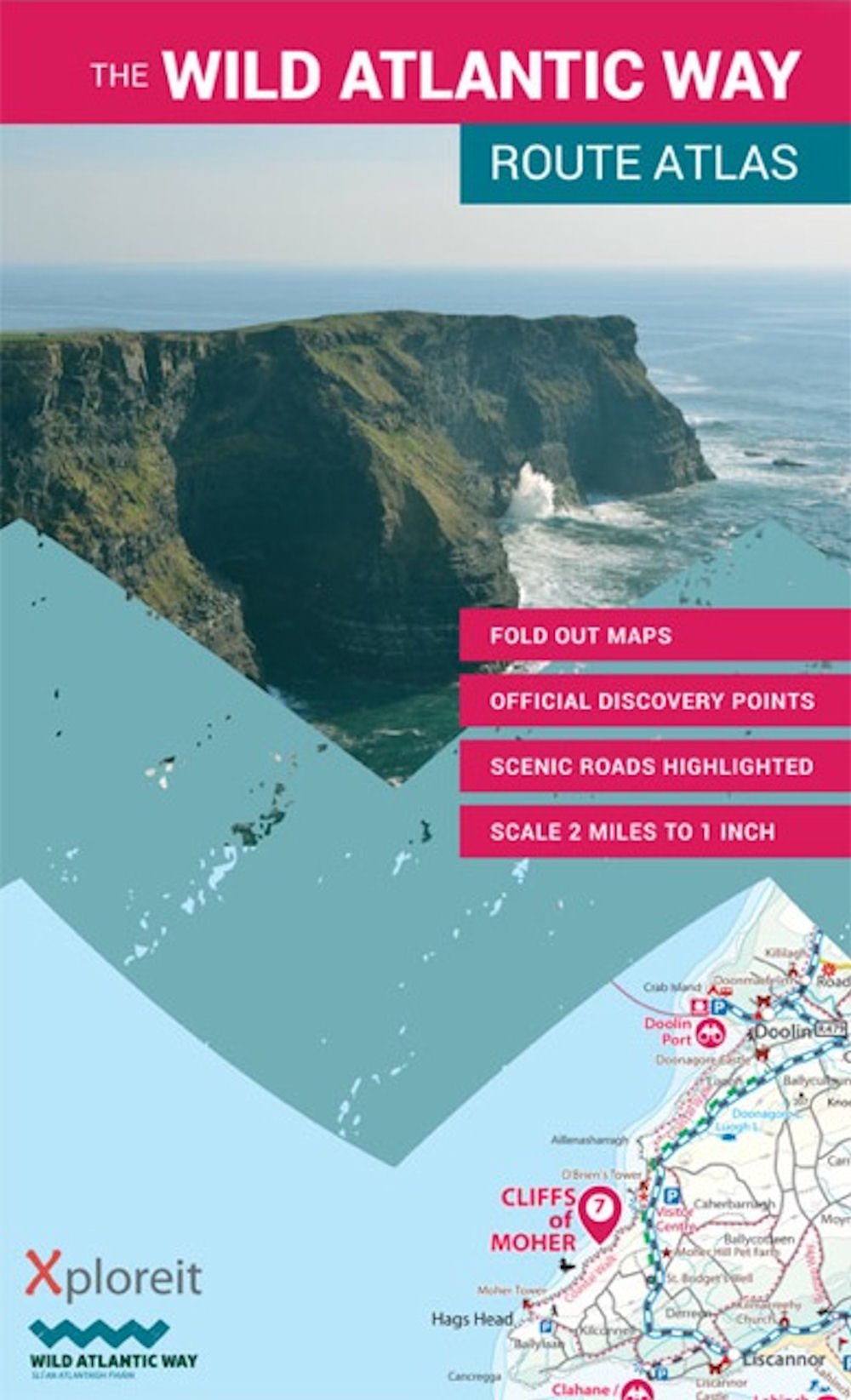 The Wild Atlantic Way Route Atlas: Ireland's Journey West 1:126,720