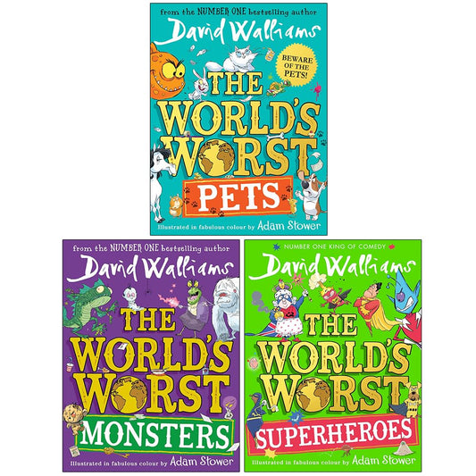 The World's Worst Series 6-8 Collection 3 Books Set By David Walliams (The World's Worst Pets, The World's Worst Monster