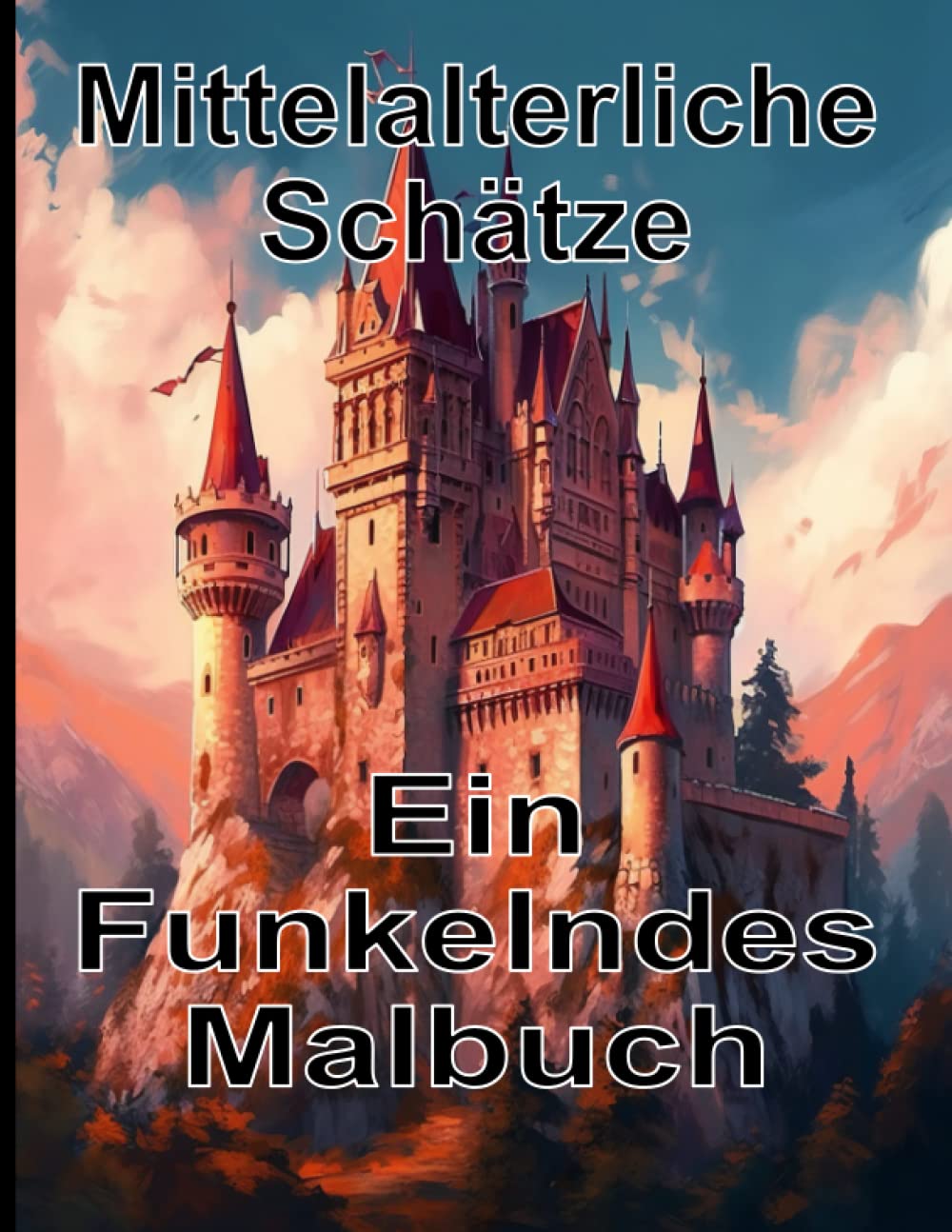 Mittelalterliche Schätze Ein Funkelndes Malbuch: Ein Malbuch mit Mittelalter Motiven ; 50 fantastische Illustrationen zu