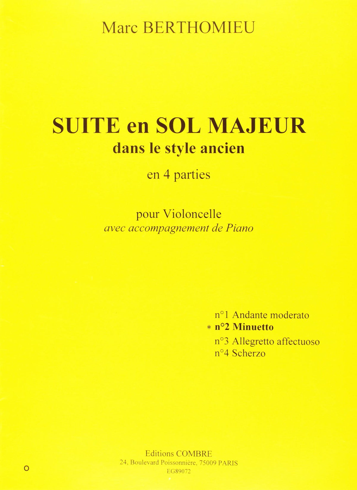 Minuetto No. 2 de la Suite in G Major