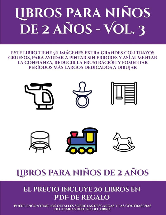 Libros para niños de 2 años (Libros para niños de 2 años - Vol. 3): Este libro tiene 50 imágenes extra grandes con trazo