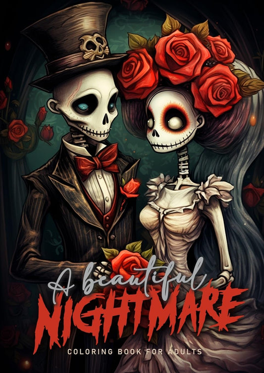 A beautiful Nightmare Coloring Book for Adults: Halloween Coloring Book for adults Creepy Puppets Coloring Book Grayscal