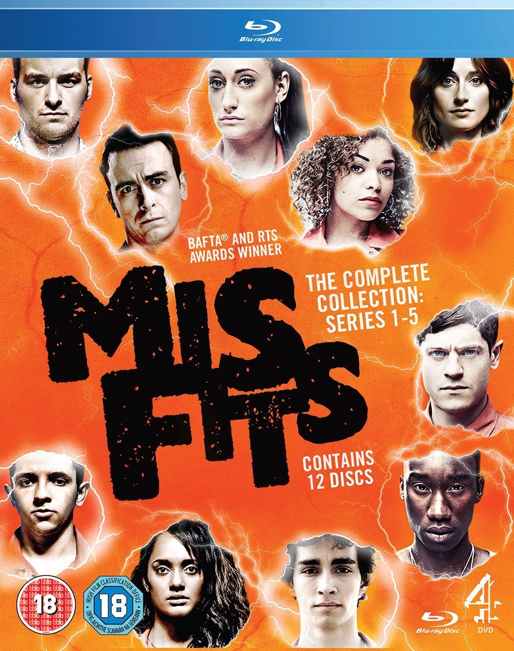 Misfits Complete Channel 4 TV Series All 37 Episodes (12 Disc) Blu Ray Box Set Collection Series 1, 2, 3, 4, 5 + Extras