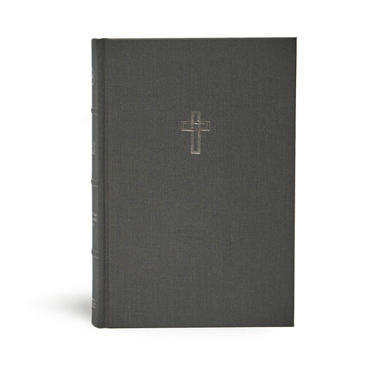 CSB Large Print Ultrathin Reference Bible, Charcoal Cloth-Over- Board, Black Letter Edition