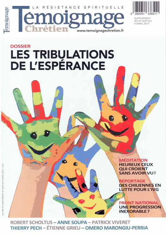 Témoignage Chretien Avril 15 Supplement Mensuel