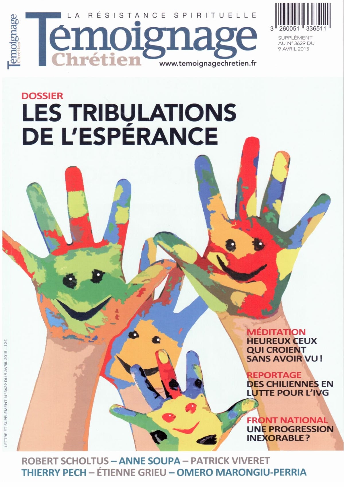 Témoignage Chretien Avril 15 Supplement Mensuel