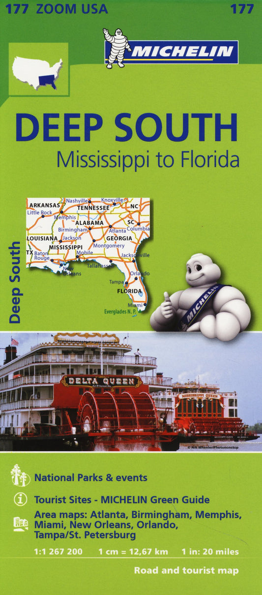 Mapa Zoom USA Deep South
