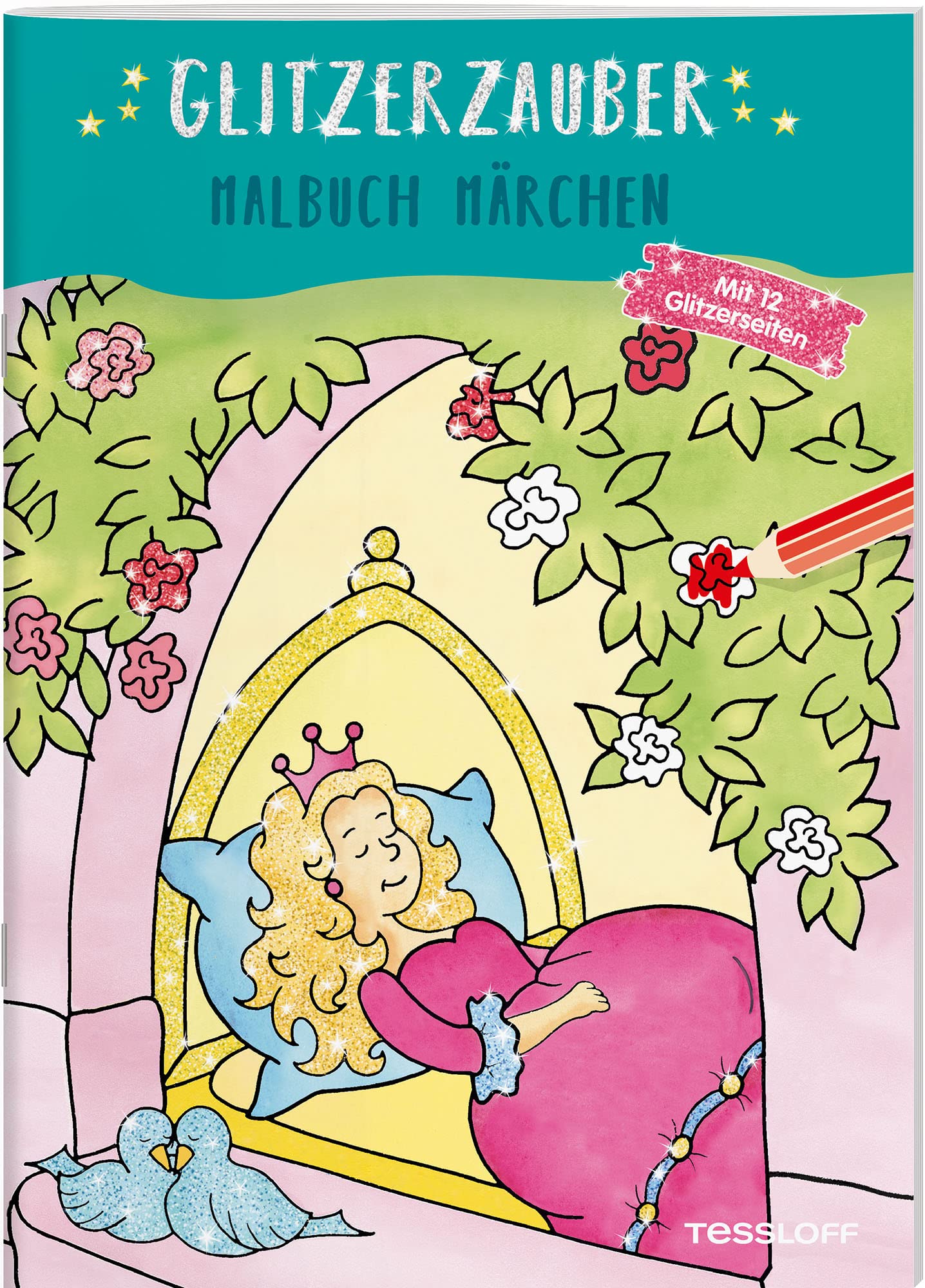 Glitzerzauber Malbuch. Märchen Malbücher und -blöcke Ill. v. Durczok, Marion Deutsch 24 Seiten S/W illustriertdavon 12 Seiten mit rotem Glitzerlack