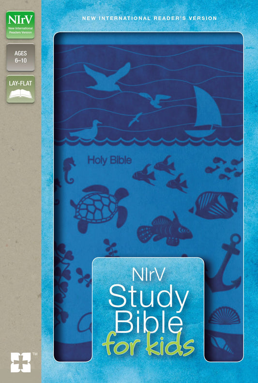 NIrV, Study Bible for Kids, Leathersoft, Blue