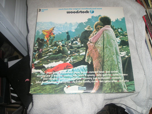 RARE RED LABEL, COTILLION, SD3 -500, MUSIC FROM THE ORIGINAL SOUNDTRACK AND MORE, WOODSTOCK, 3 LP SET