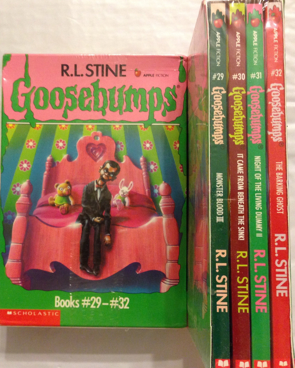 Goosebumps Boxed Set, Books 29- 32: Monster Blood III, It Came from Beneath the Sink!, Night of the Living Dummy II, and The Barking Ghost