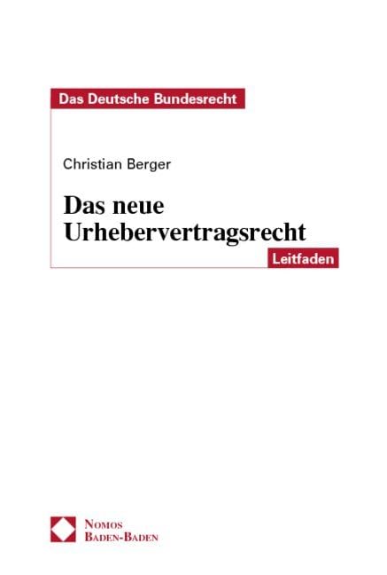 Das Neue Urhebervertragsrecht (German Edition)