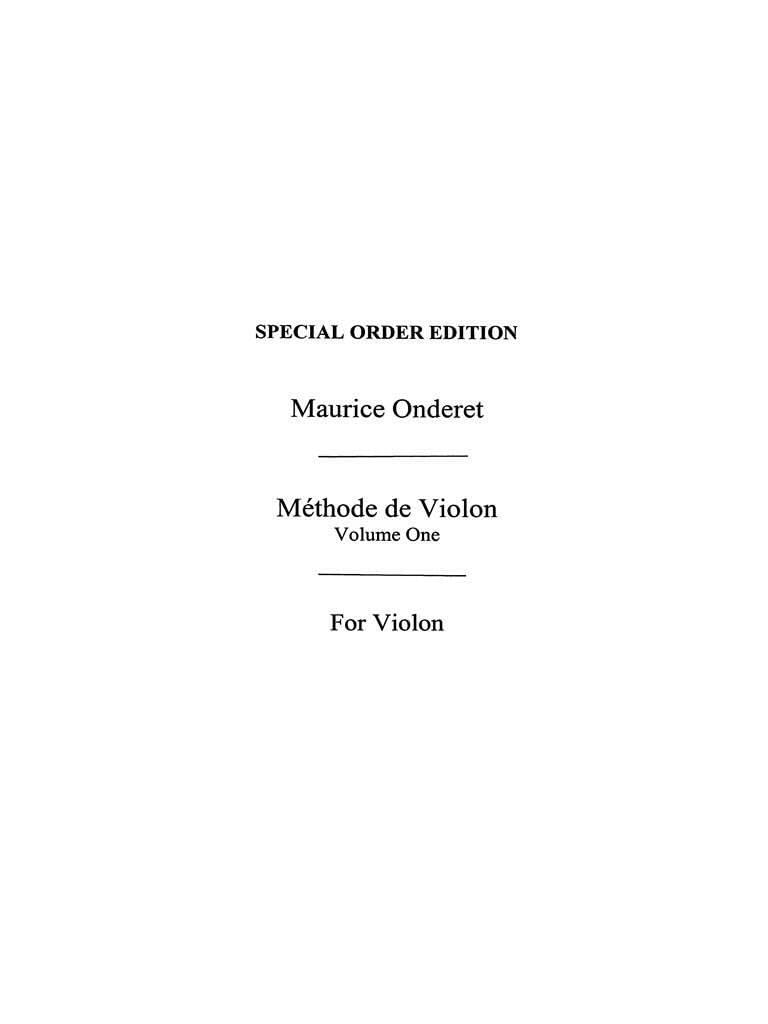 Maurice onderet: violin method book 1