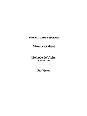 Maurice onderet: violin method book 1