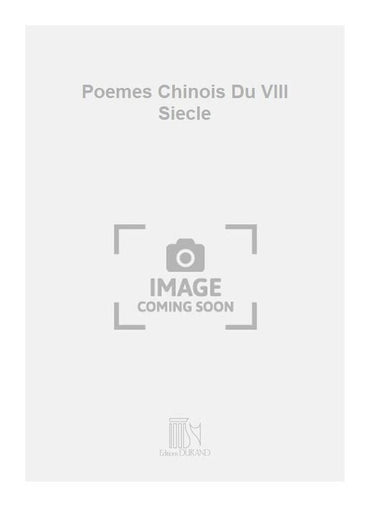 Partitions classique DURAND HERSANT P. - POEMES CHINOIS DU VIII SIECLE - CHOEUR Choeur et ensemble vocal