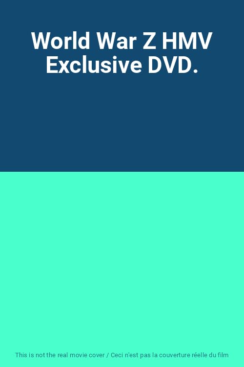 World War Z HMV Exclusive DVD.