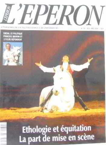 L'éperon n°230 décembre 2003 janvier 2004 le premier magazine d'actualité de l'élevage et des sports equestres ethologie et équitation la part de mise en scène