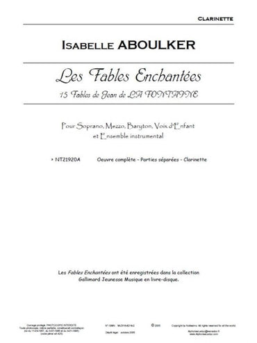 Isabelle Aboulker: les Fables Enchantees - Instrumental Parts