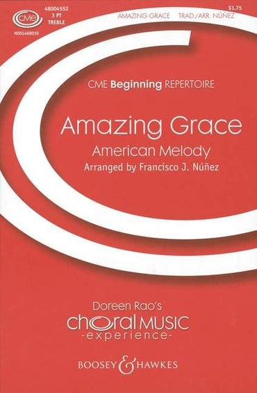 Amazing Grace: from "Ower the Hills". 3-part treble voices and Bagpipes (or optional C or B instrument). Partition de chœur.