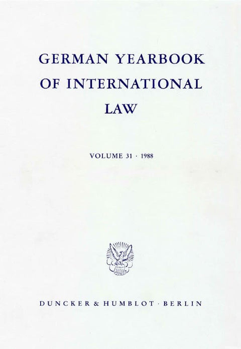 German Yearbook of International Law 1988/ Jahrbuch Fur Internationales Recht 1988 (English and German Edition)