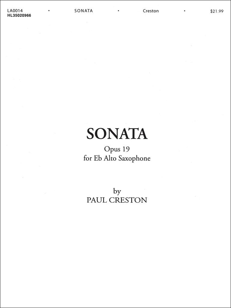 CRESTON - Sonata Op.19 for Saxofon Mib and Piano