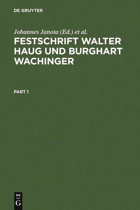 Festschrift Walter Haug und Burghart Wachinger (German Edition)