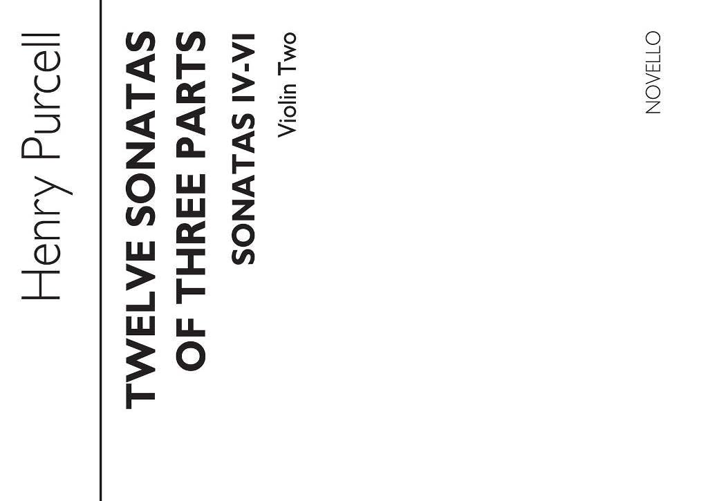 Henry Purcell: 12 Sonatas Of Three Parts For Violin 2 (Sonatas IV-VI). Partitions pour Violon