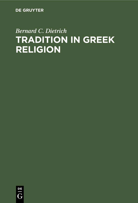 Tradition in Greek Religion (German Edition)