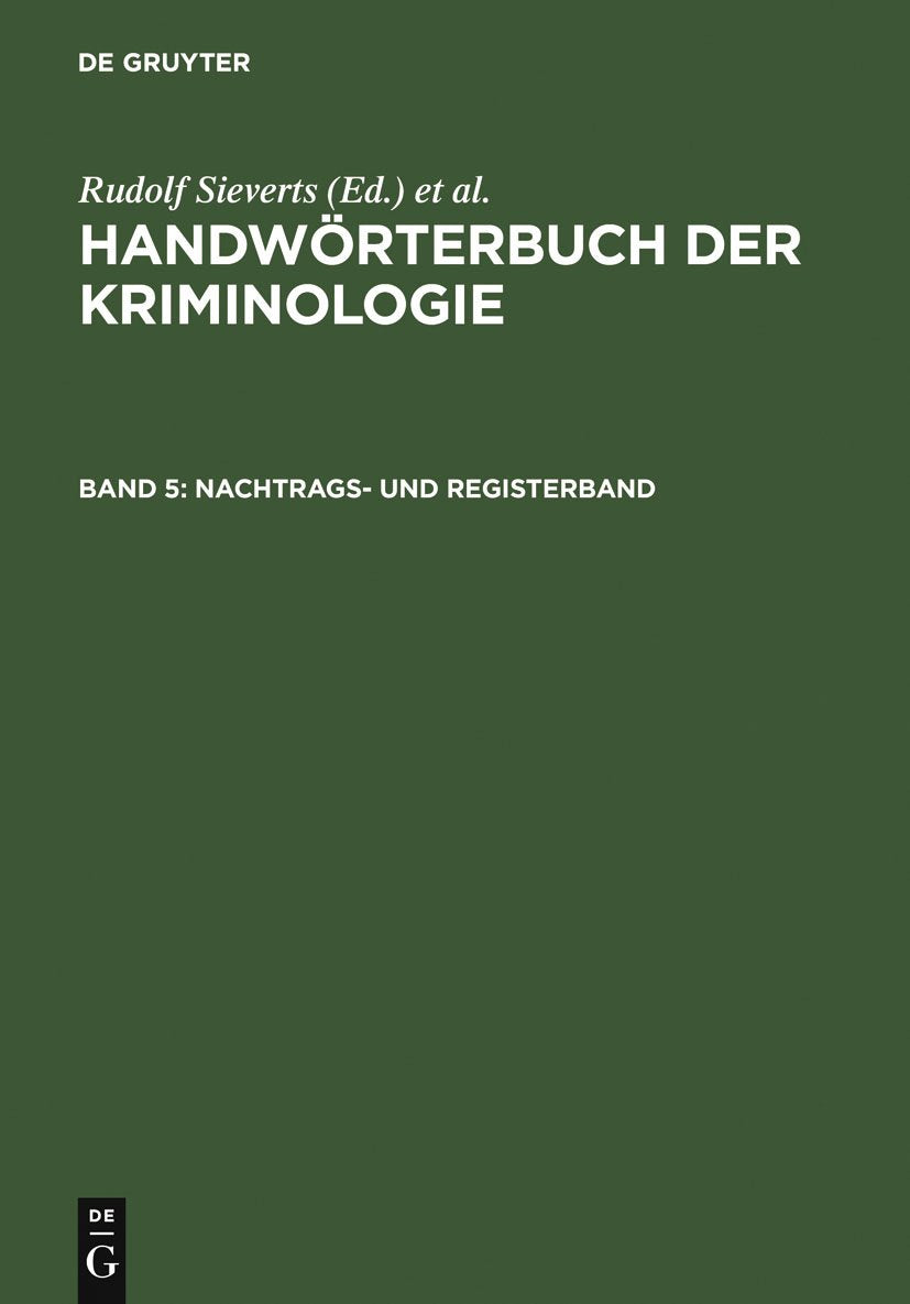 Nachtrags- und Registerband (German Edition)