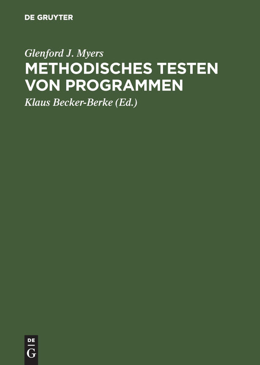 Methodisches Testen von Programmen (German Edition)