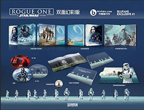 ROGUE ONE A STAR WARS STORY Blu-ray 3D Steelbook [BLUFANS Double Lenticular Slip Region-Free Limited Edition]