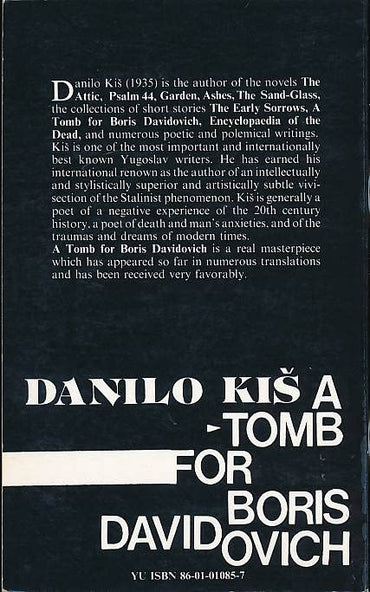 A Tomb for Boris Davidovich. Trans. By Duska Mikic-Mitchell