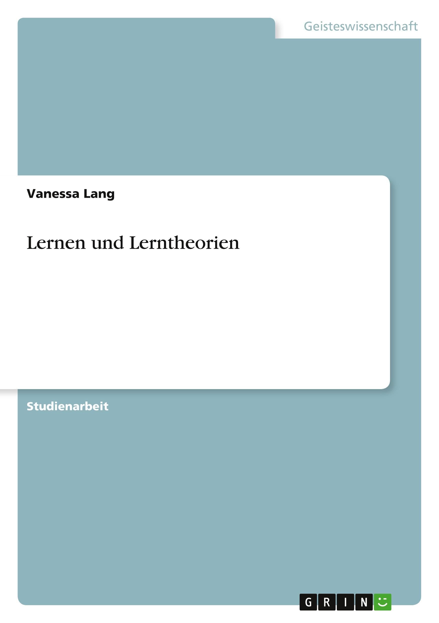 Lernen und Lerntheorien (German Edition)