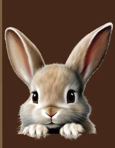 Whimsical Bunny Notebook - Baby Rabbit Charm, 8.5 x 11 College Ruled Journal, 110 Pages: Peek-a-boo Animal composition book