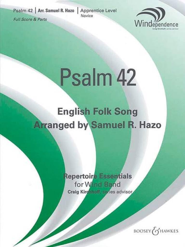 Psalm 42: English Folk Song. wind band and strings (ad libitum). Partition et parties.