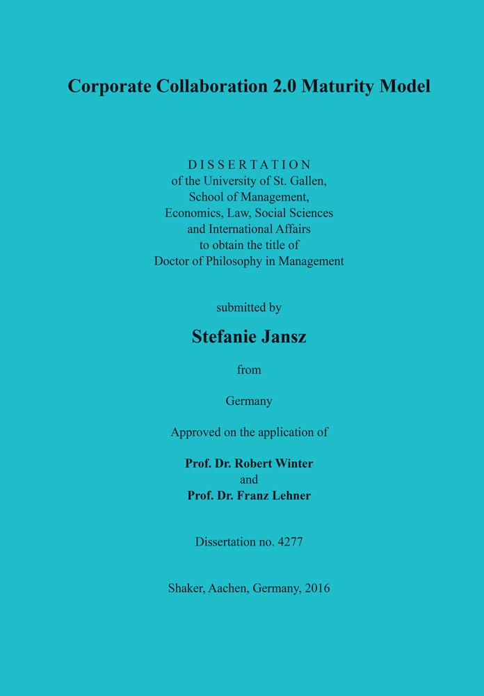 Corporate Collaboration 2.0 Maturity Model (Berichte aus der Wirtschaftsinformatik)
