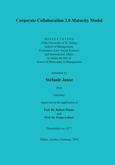 Corporate Collaboration 2.0 Maturity Model (Berichte aus der Wirtschaftsinformatik)